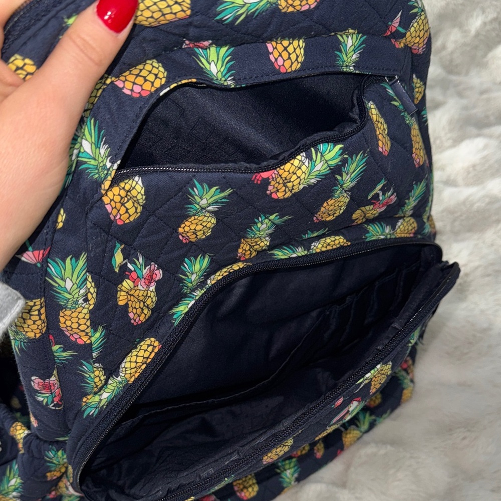 Vera Bradley Navy Pineapple Backpack - Picture 6 of 7